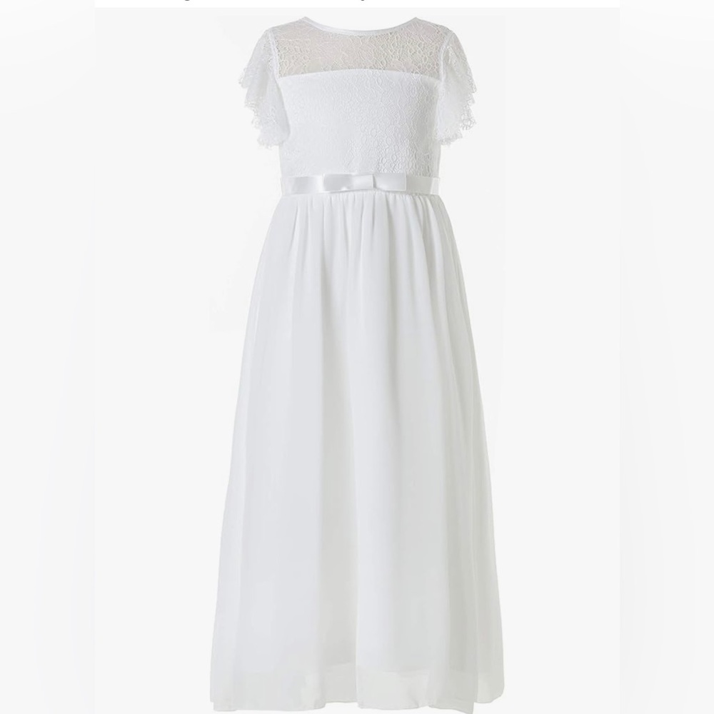 Elegant White Lace Kids Dress